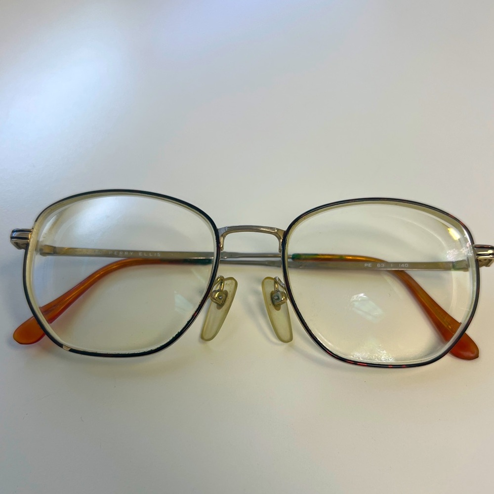 Vintage Perry Ellis Eyeglass Frame Tortoise 140 PE 63 140‎ 52 18 80s